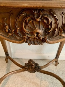lot 189 image: Mid-Century French Louis XV Style Table Hand Carved