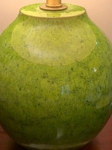 lot 195 image: Vintage Green Glass Globe Lamp
