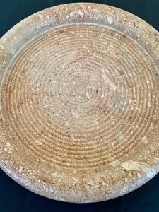 lot 235 image: Vintage Italian Travertine Shallow Bowl