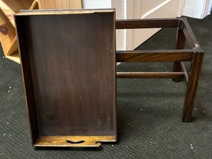 lot 223 image: Vintage Tray Top Table  Vintage Butler Style Accent Table