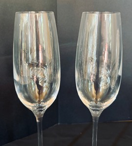 lot 25C image: Pair of Elegant Tiffany & Co Champagne Flutes