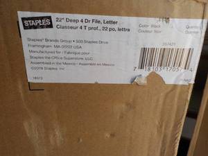 Staples 4 Drawer File Cabinet 22 Deep Black