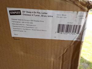 Staples 4 Drawer File Cabinet 22 Deep Black