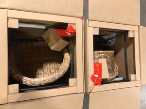 lot 6 image: Lot of StyleWell Natural Woven Hyacinth Counter Stool with Low Back Customer Returns See Pictures