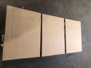 lot 13 image: Lot of Hampton Bay Avondale 21 in. W x 12 in. D x 30 in. H Ready to Assemble Plywood Shaker Wall Kitchen Cabinet in Alpine White   Customer Returns See Pictures