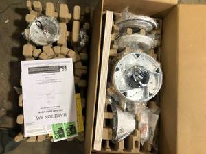 lot 38 image: Hampton Bay Nevali 52 in. White Changing LED Indoor Smart Hubspace Ceiling Fan with Light and Remote Control Included Customer Returns See Pictures