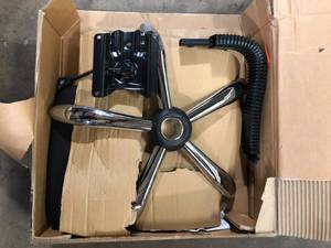 lot 48 image: MAYKOOSH Black Adjustable Drafting Stool with Wheels and Backrest, Faux Leather Space-Saving Rolling Stool    Customer Returns See Pictures