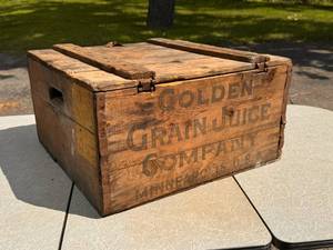 Golden Grain Juice Company Wood Crate
