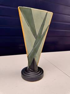 1920s Frank Ferrell Roseville Triangle Pottery Vase