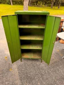 Green metal cabinet