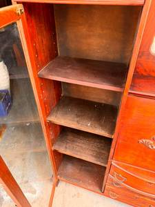 Antique Cherry Wood Secretary Desk & Cabinet