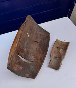Two Wood Tiki Masks