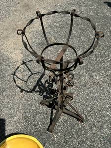 Metal Plant Stand with Yellow Planter