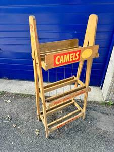 Vintage Camel Cigarette Wood Display Stand