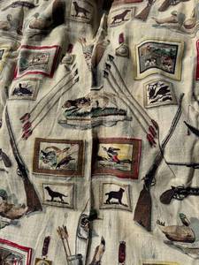 One Panel Mid Century Modern Barkcloth Curtains