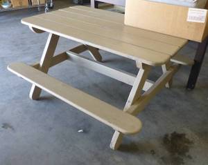 lot 32 image: small wood picnic table for kids 48x28x25 tall