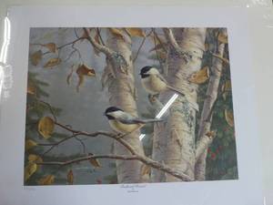 lot 46 image: Feathered Friends print by Jim Hautman 21x17