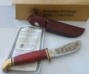 lot 94 image: New hunting Skinner knife with leather sheath
