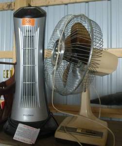 lot 177 image: Desk fan and heater