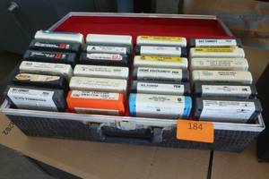 lot 184 image: Vintage case of 8 track tapes