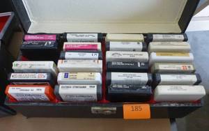 lot 185 image: Vintage case of 8 track tapes