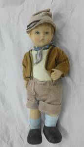lot 196 image: Vintage Dumlet Bisque porcelain dolls, boy and girl,  12 inch