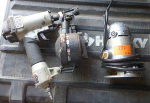 lot 232 image: Porter Cable nailer and Stanley router