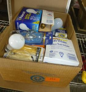lot 251 image: Box full of light bulbs