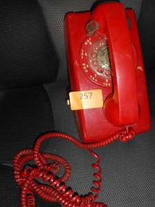 lot 257 image: Bright Red rotary phone