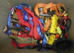 lot 272 image: Box of tie down straps and flashlight
