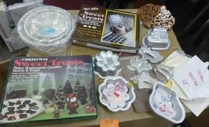 lot 277 image: Candy molds, cake pans, cookie cutters