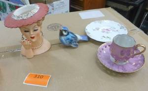 lot 310 image: 1958 Napco head vase and enesco cup and saucer