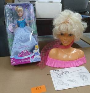 lot 317 image: Barbie Cinderella and Style my hair