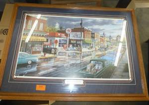 lot 331 image: Ken Zylla Reflections of Main street - professionally framed and matted 40x28