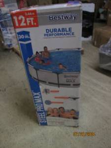 lot 34 image: Bestway Steel Pro MAX 12 x 30 Round Metal-Frame Pool Set