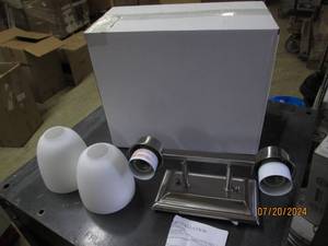 lot 72 image: 2 new light fixtures 2 light bixby lights bright satin nickle