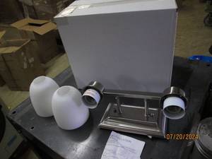 lot 73 image: 2 new light fixtures 2 light bixby lights bright satin nickle
