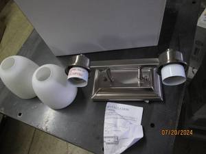 lot 76 image: 2 new light fixtures 2 light bixby lights bright satin nickle
