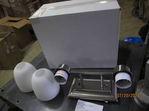 lot 78 image: 2 new light fixtures 2 light bixby lights bright satin nickle