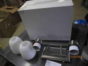 lot 80 image: 2 new light fixtures 2 light bixby lights bright satin nickle