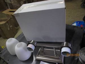 lot 81 image: 2 new light fixtures 2 light bixby lights bright satin nickle