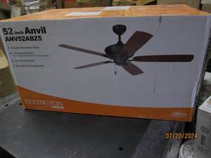 lot 99 image: new ellington 52 inch anvil 3- speed reversible ceiling fan with 2-mounting aoptions