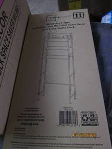lot 123 image: case of 3 matt black bathroom space savers new
