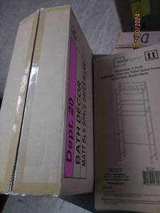 lot 124 image: case of 3 matt black bathroom space savers new
