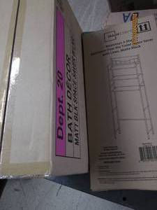 lot 125 image: case of 3 matt black bathroom space savers new