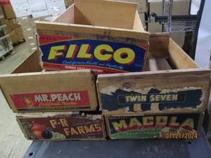 lot 191 image: 5 vintage wood crates...