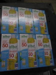 lot 201 image: 6 packages of 2 alba hawaiian spf 50 coconut sunscreen