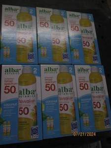 lot 202 image: 6 packages of 2 alba hawaiian spf 50 coconut sunscreen
