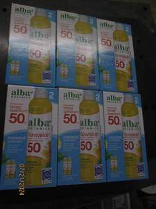 lot 203 image: 6 packages of 2 alba hawaiian spf 50 coconut sunscreen