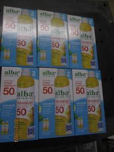 lot 207 image: 6 packages of 2 alba hawaiian spf 50 coconut sunscreen